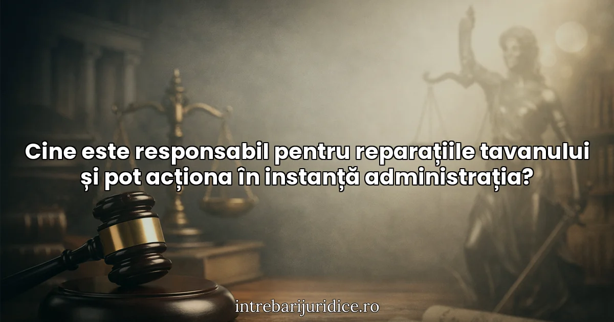 Cine este responsabil pentru reparațiile tavanului și pot acționa în instanță administrația?