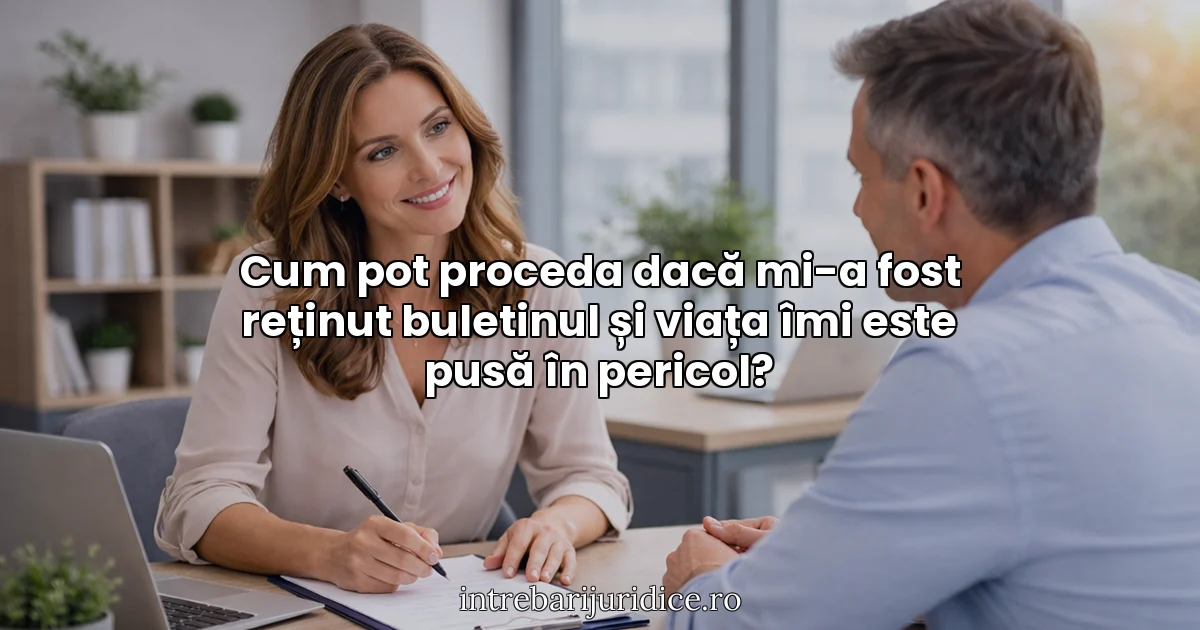 Cum pot proceda dacă mi-a fost reținut buletinul și viața îmi este pusă în pericol?