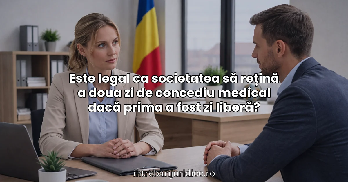 Este legal ca societatea să rețină a doua zi de concediu medical dacă prima a fost zi liberă?