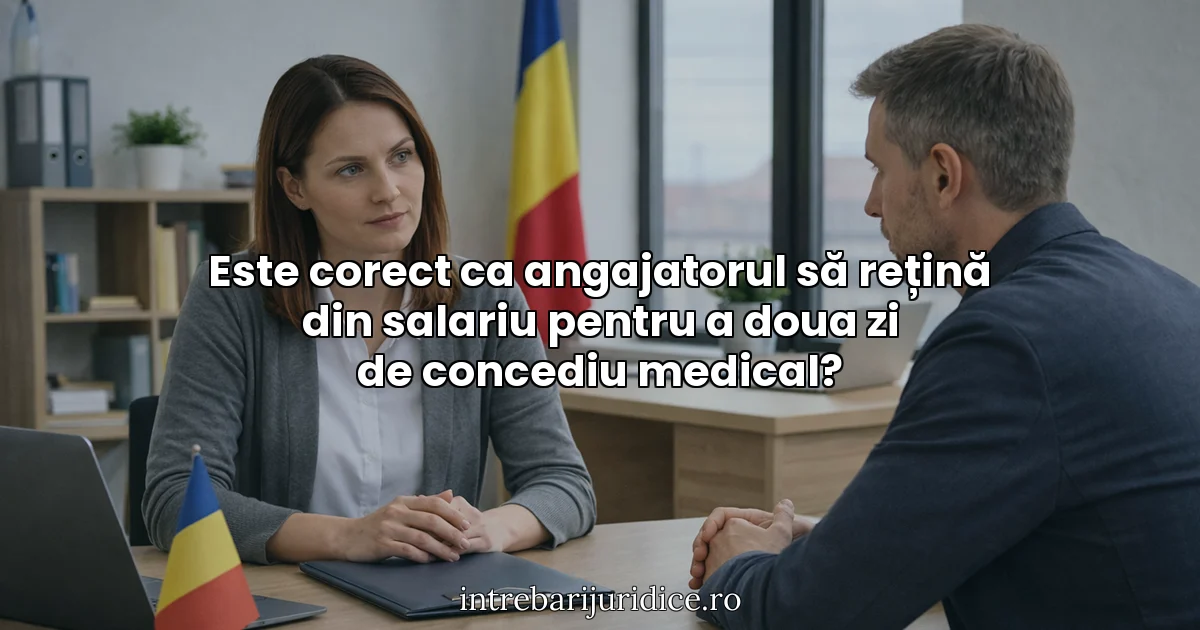 Este corect ca angajatorul să rețină din salariu pentru a doua zi de concediu medical?