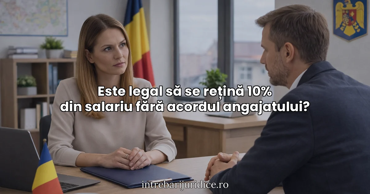 Este legal să se rețină 10% din salariu fără acordul angajatului?