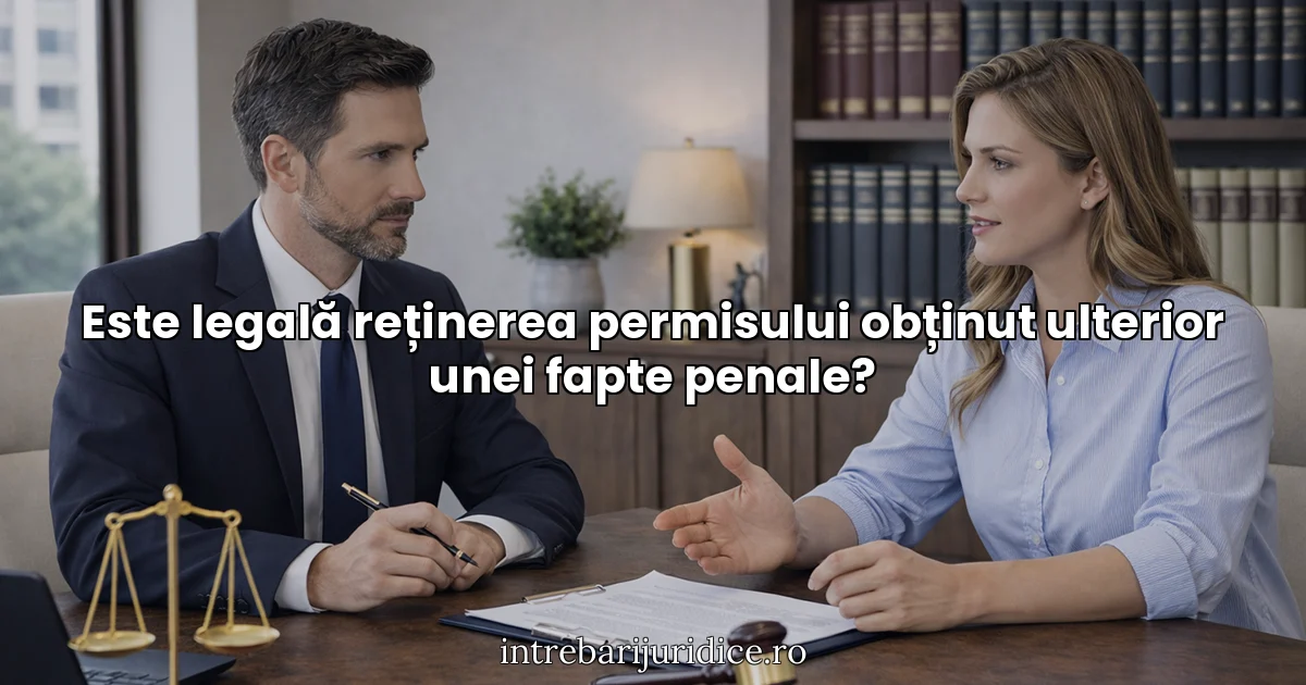 Este legală reținerea permisului obținut ulterior unei fapte penale?