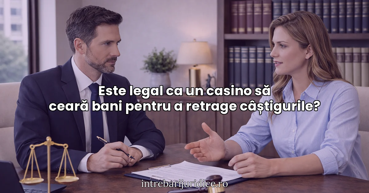 Este legal ca un casino să ceară bani pentru a retrage câștigurile?