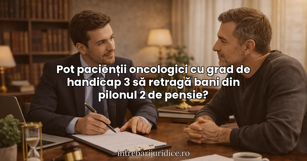 Pot pacienții oncologici cu grad de handicap 3 să retragă bani din pilonul 2 de pensie?
