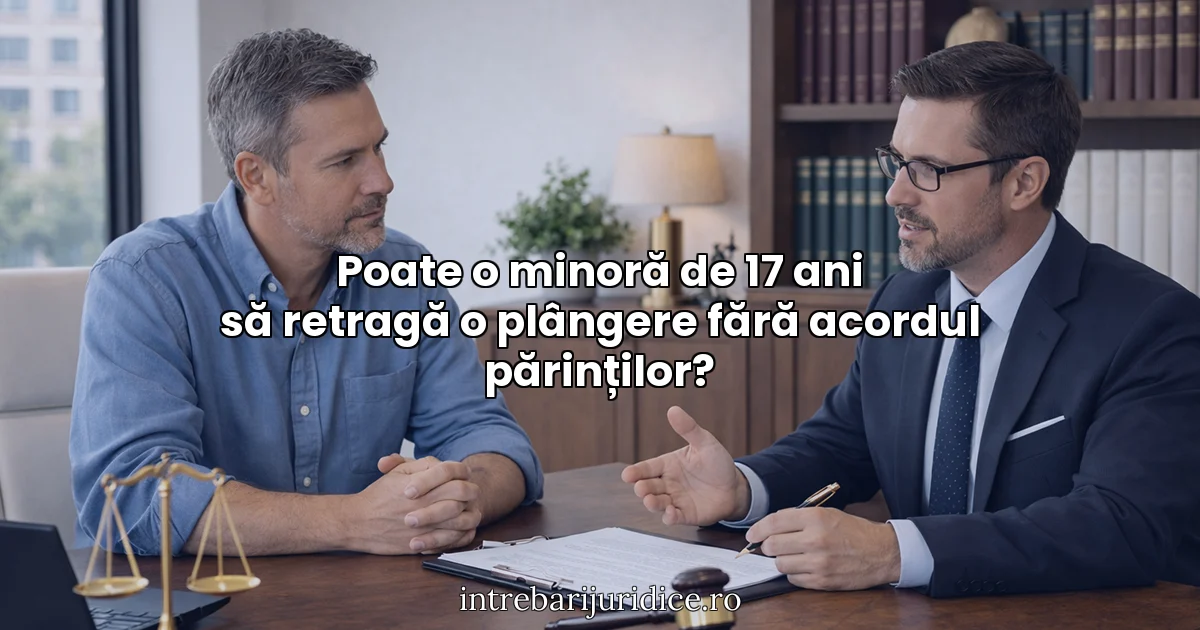 Poate o minoră de 17 ani să retragă o plângere fără acordul părinților?