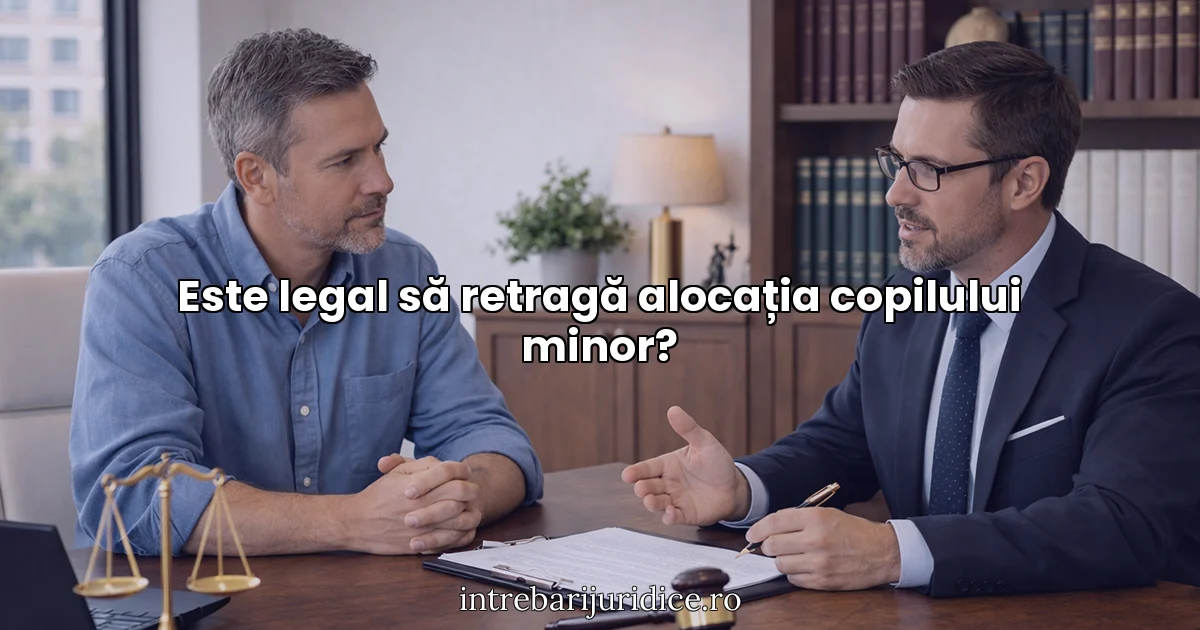 Este legal să retragă alocația copilului minor?