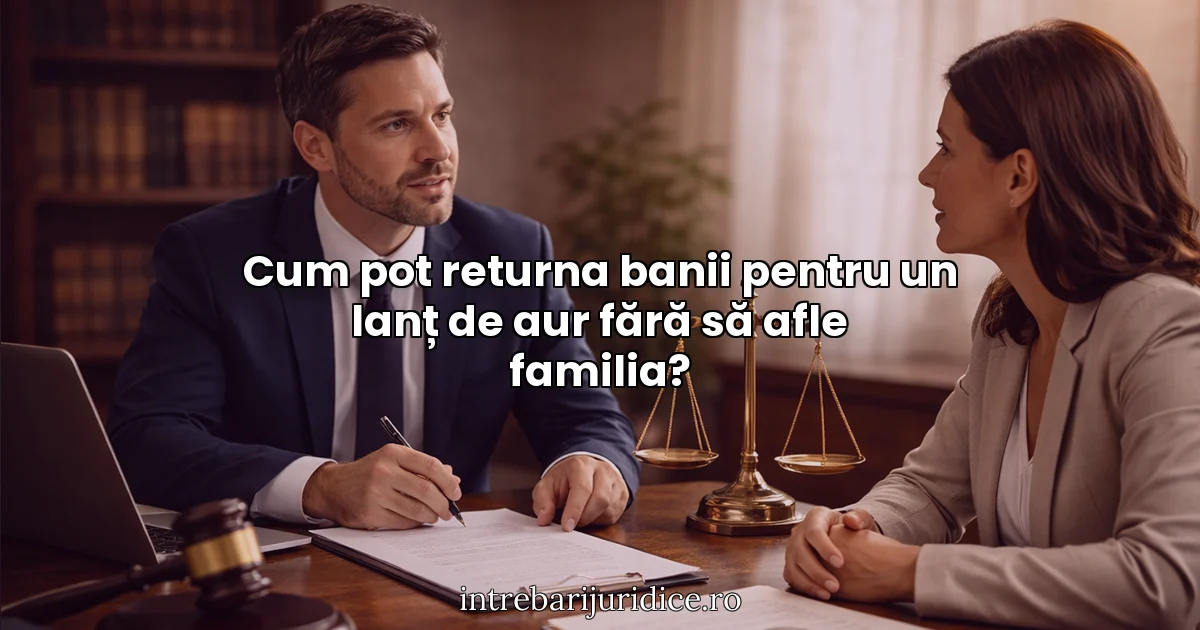Cum pot returna banii pentru un lanț de aur fără să afle familia?
