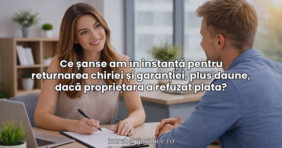 Ce șanse am în instanță pentru returnarea chiriei și garanției, plus daune, dacă proprietara a refuzat plata?