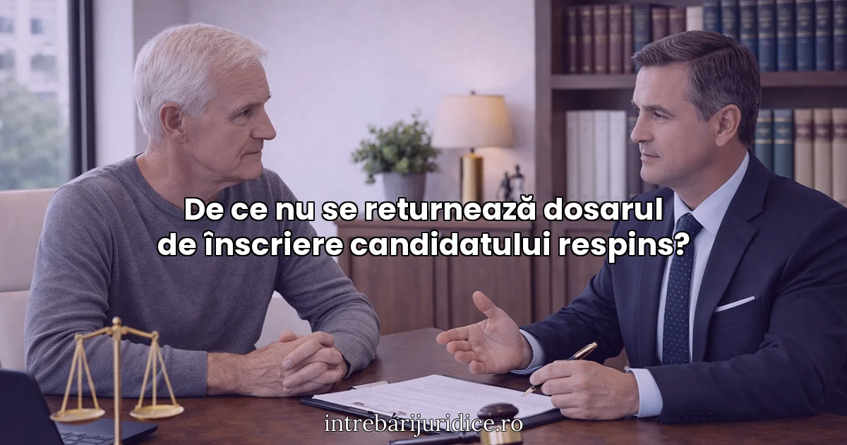 De ce nu se returnează dosarul de înscriere candidatului respins?