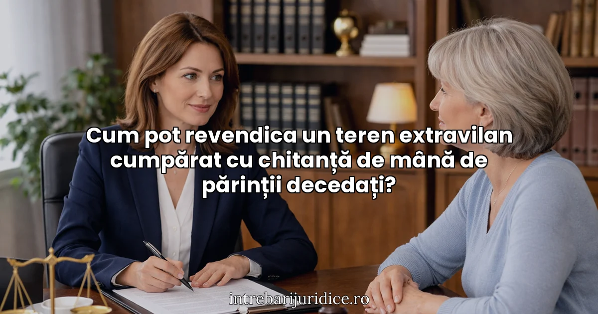 Cum pot revendica un teren extravilan cumpărat cu chitanță de mână de părinții decedați?