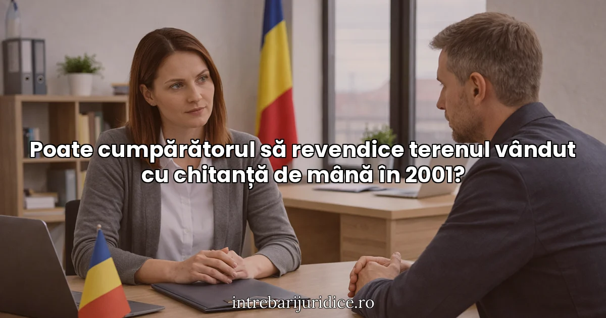 Poate cumpărătorul să revendice terenul vândut cu chitanță de mână în 2001?