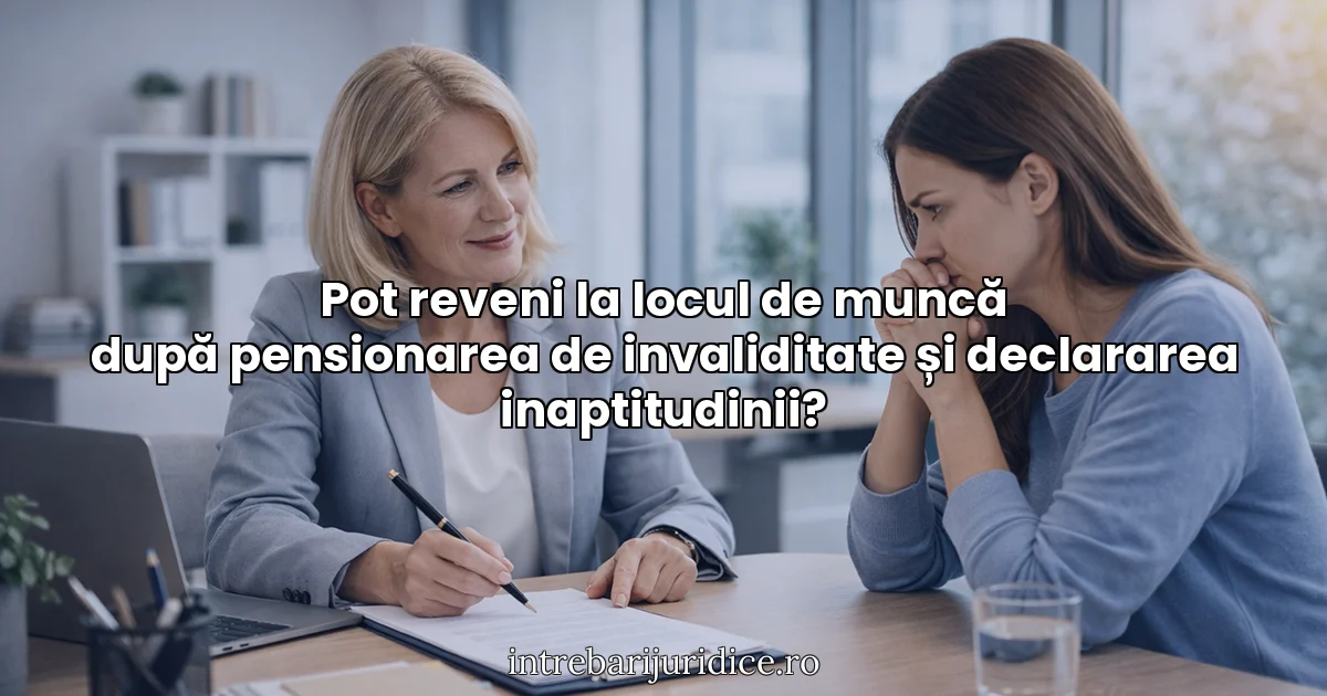 Pot reveni la locul de muncă după pensionarea de invaliditate și declararea inaptitudinii?