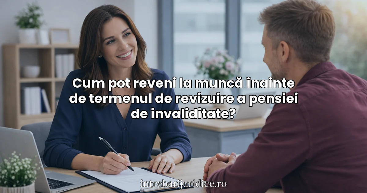 Cum pot reveni la muncă înainte de termenul de revizuire a pensiei de invaliditate?