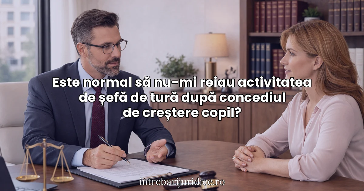 Este normal să nu-mi reiau activitatea de șefă de tură după concediul de creștere copil?