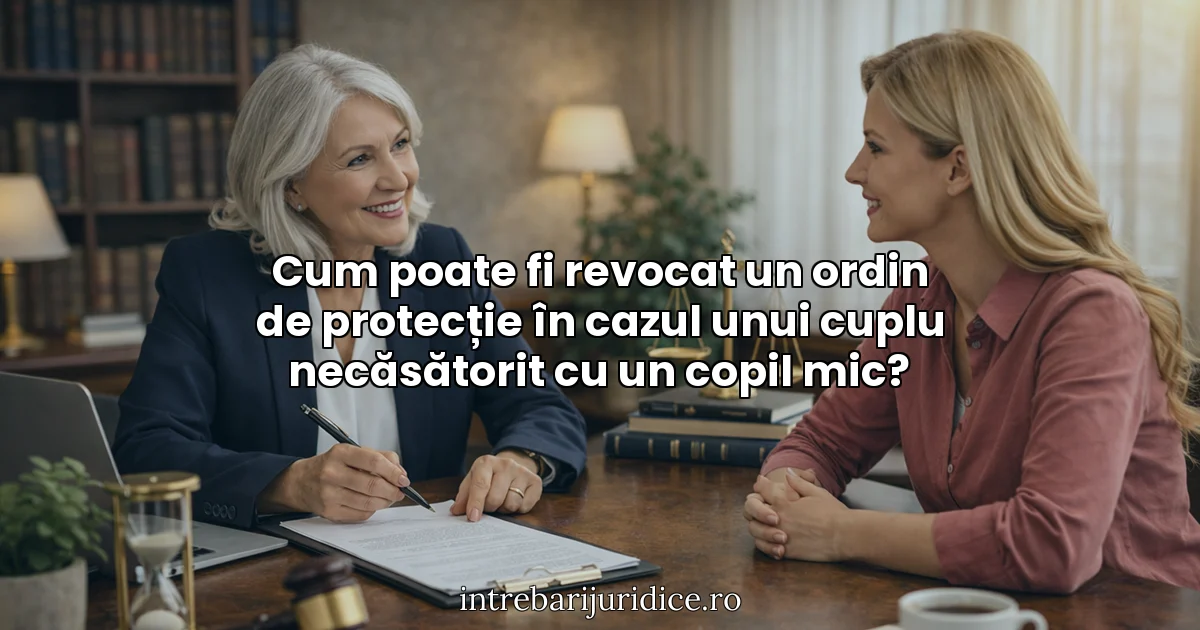 Cum poate fi revocat un ordin de protecție în cazul unui cuplu necăsătorit cu un copil mic?