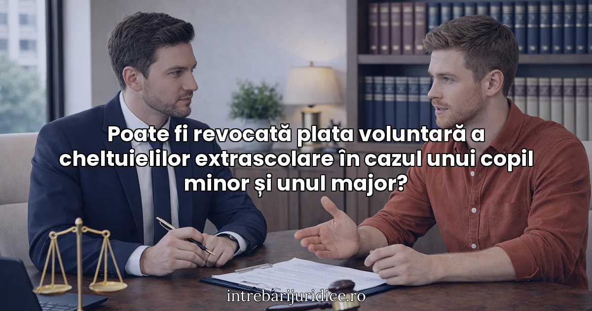 Poate fi revocată plata voluntară a cheltuielilor extrascolare în cazul unui copil minor și unul major?