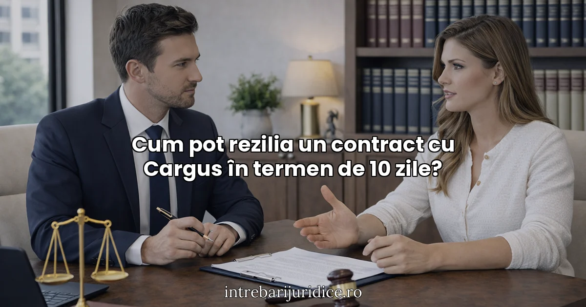 Cum pot rezilia un contract cu Cargus în termen de 10 zile?