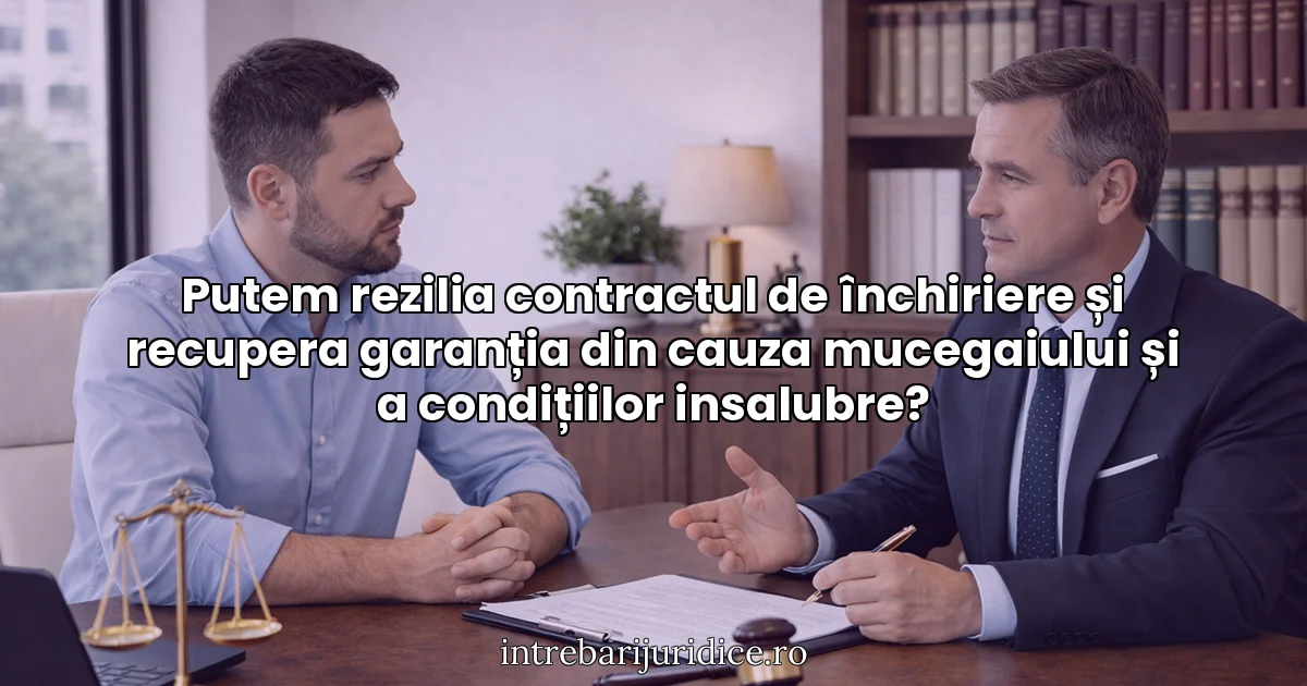 Putem rezilia contractul de închiriere și recupera garanția din cauza mucegaiului și a condițiilor insalubre?