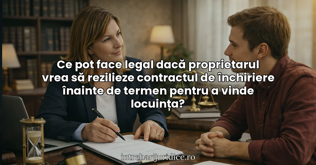 Ce pot face legal dacă proprietarul vrea să rezilieze contractul de închiriere înainte de termen pentru a vinde locuința?
