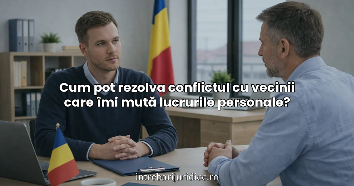 Cum pot rezolva conflictul cu vecinii care îmi mută lucrurile personale?