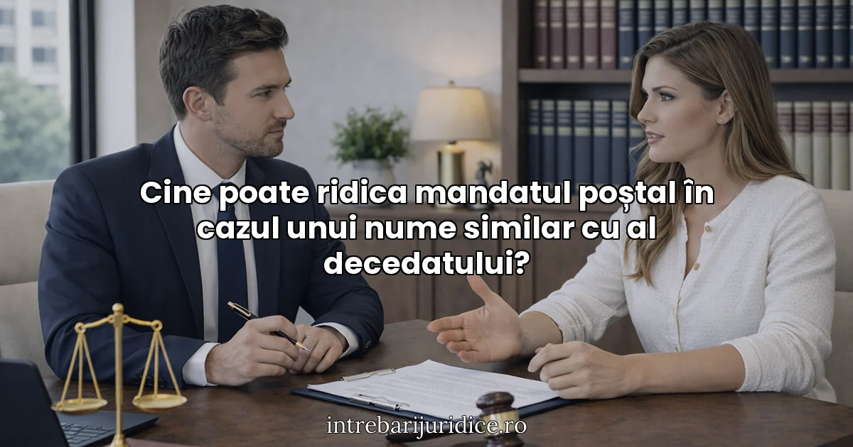 Cine poate ridica mandatul poștal în cazul unui nume similar cu al decedatului?