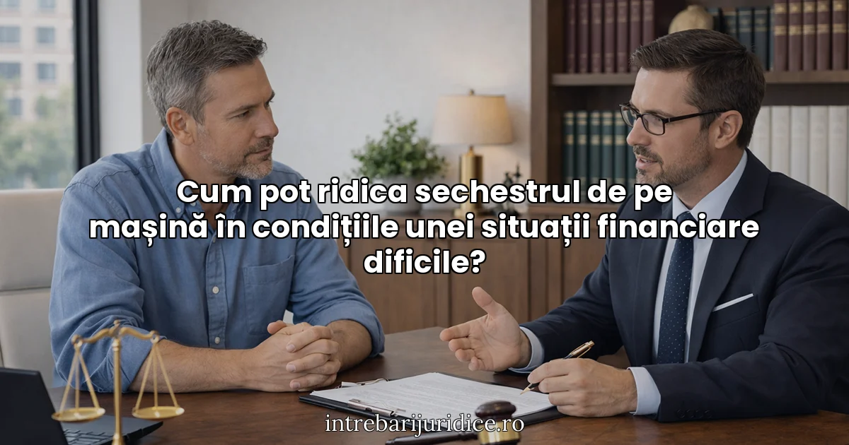 Cum pot ridica sechestrul de pe mașină în condițiile unei situații financiare dificile?