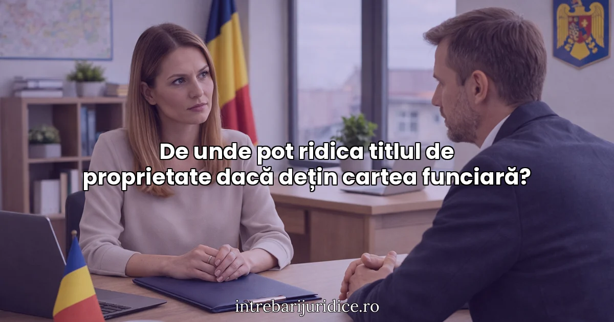 De unde pot ridica titlul de proprietate dacă dețin cartea funciară?