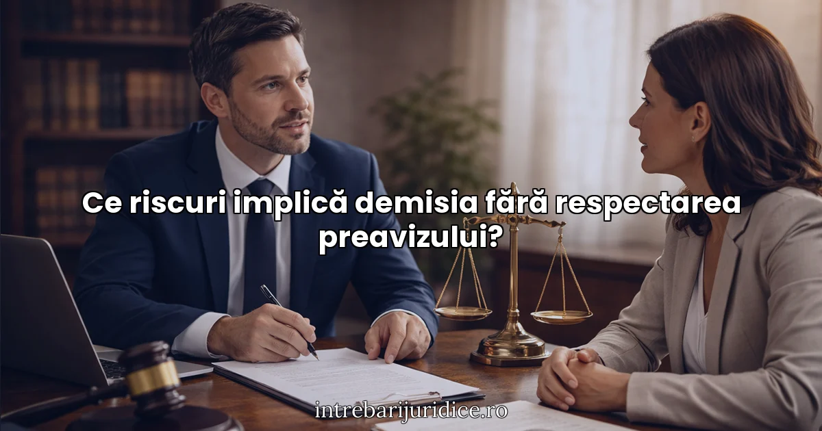 Ce riscuri implică demisia fără respectarea preavizului?