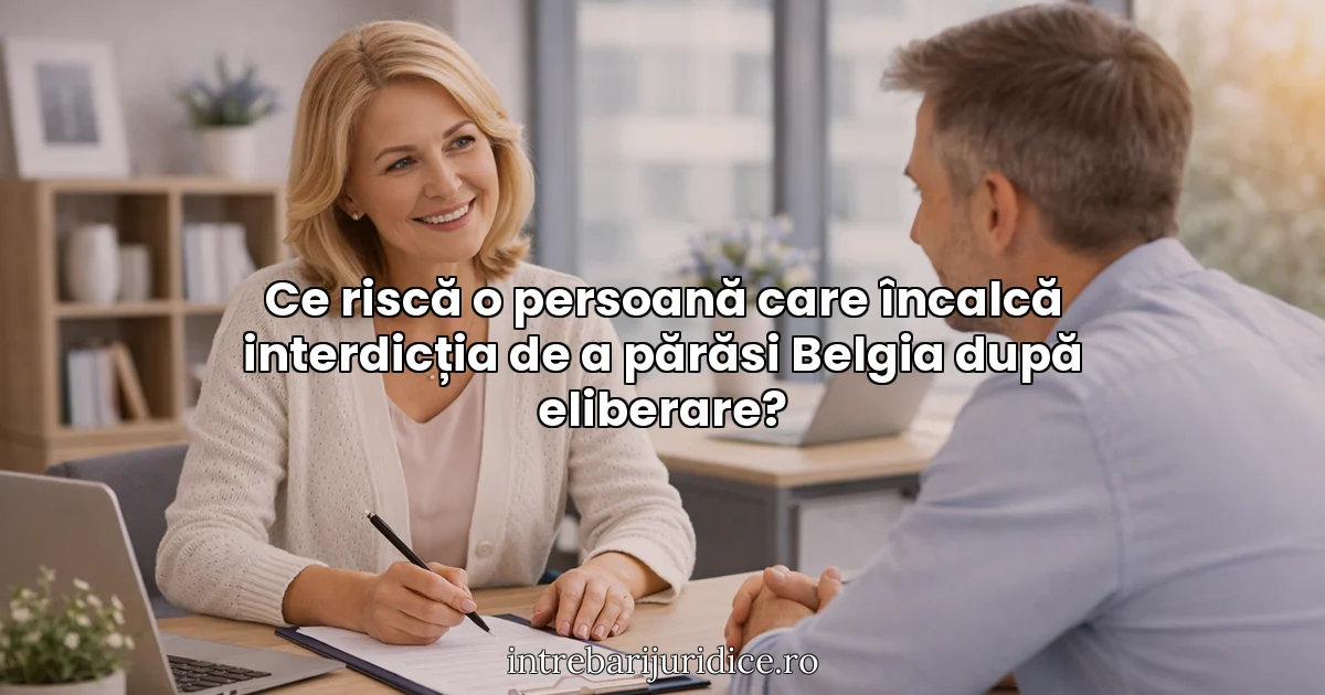 Ce riscă o persoană care încalcă interdicția de a părăsi Belgia după eliberare?