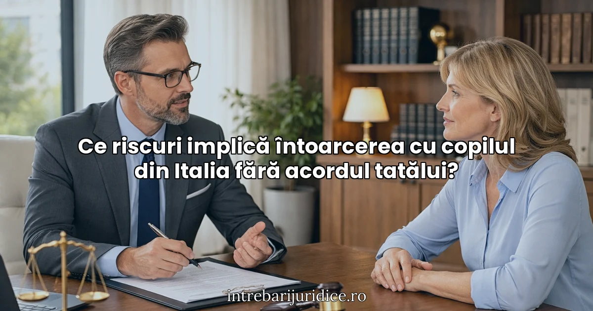 Ce riscuri implică întoarcerea cu copilul din Italia fără acordul tatălui?