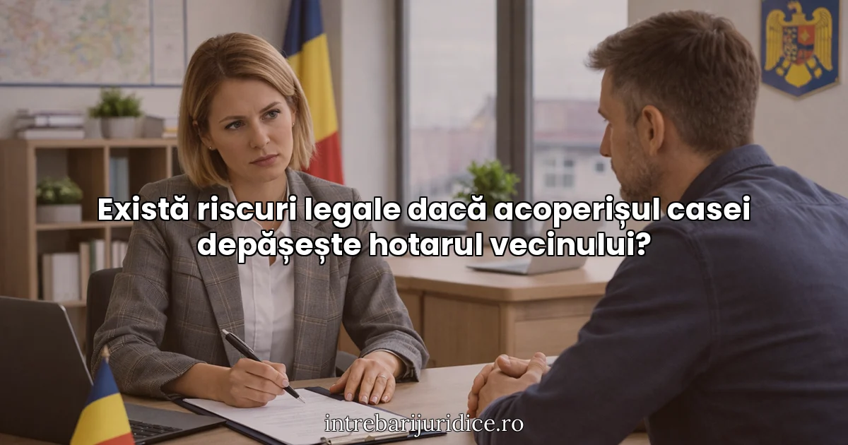 Există riscuri legale dacă acoperișul casei depășește hotarul vecinului?