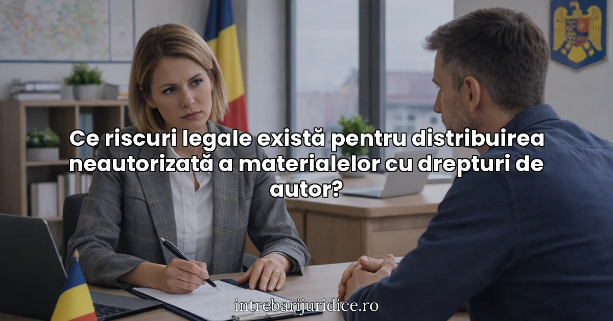 Ce riscuri legale există pentru distribuirea neautorizată a materialelor cu drepturi de autor?