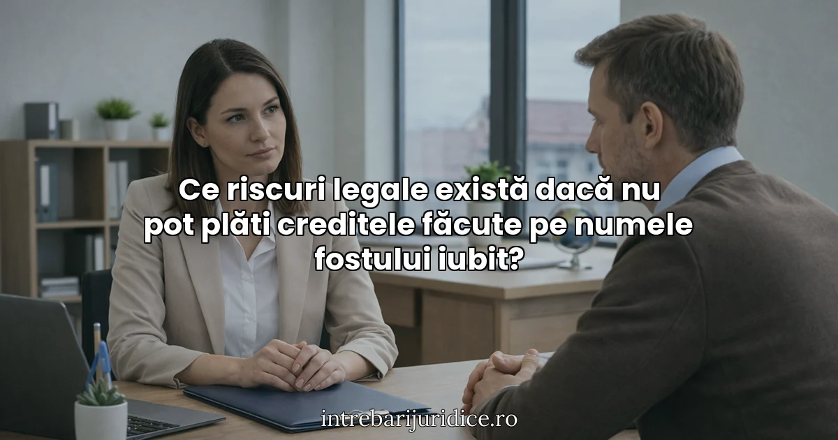 Ce riscuri legale există dacă nu pot plăti creditele făcute pe numele fostului iubit?