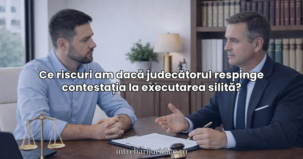 Ce riscuri am dacă judecătorul respinge contestația la executarea silită?
