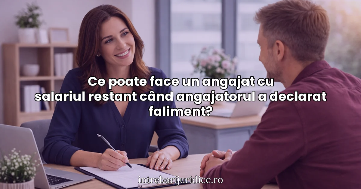 Ce poate face un angajat cu salariul restant când angajatorul a declarat faliment?