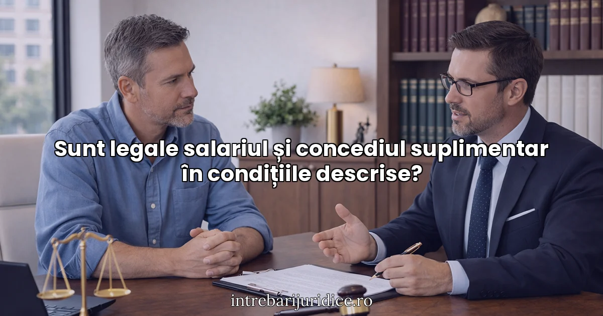 Sunt legale salariul și concediul suplimentar în condițiile descrise?