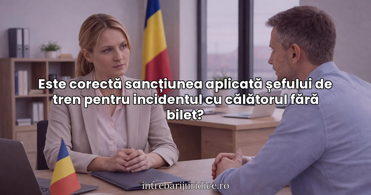 Este corectă sancțiunea aplicată șefului de tren pentru incidentul cu călătorul fără bilet?