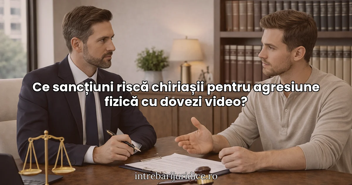 Ce sancțiuni riscă chiriașii pentru agresiune fizică cu dovezi video?