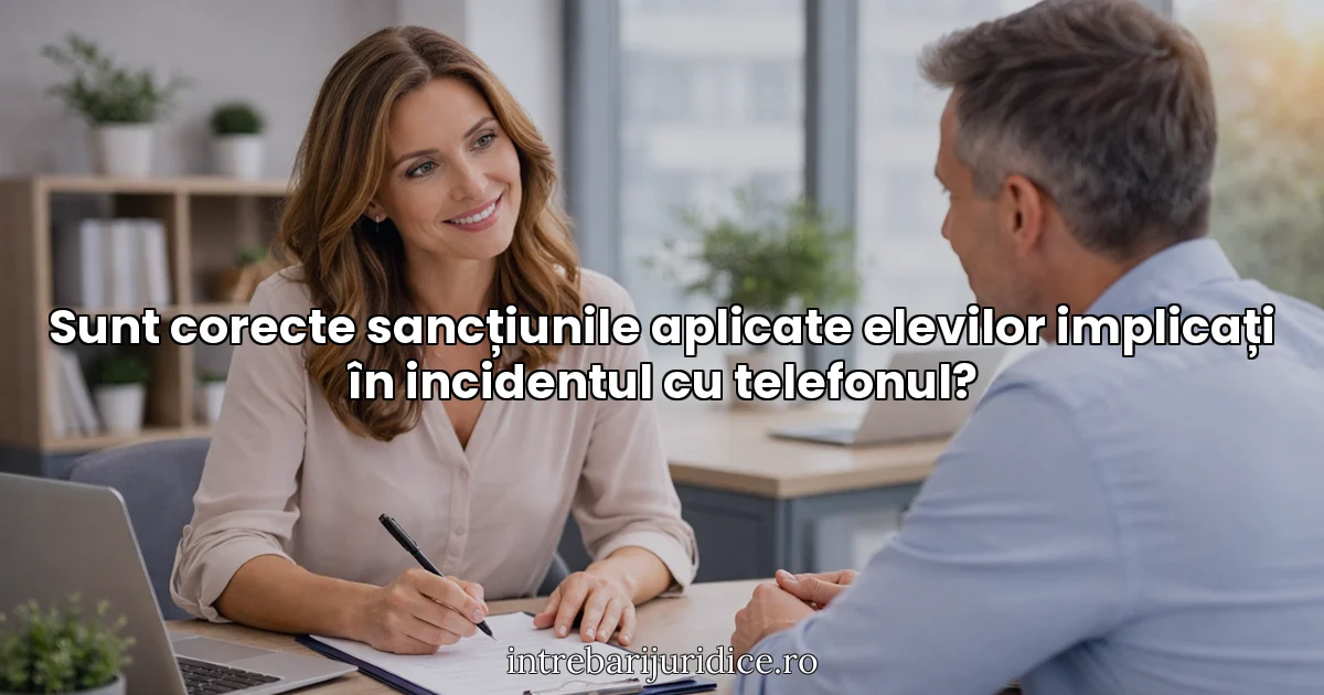Sunt corecte sancțiunile aplicate elevilor implicați în incidentul cu telefonul?
