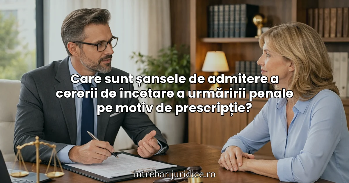 Care sunt șansele de admitere a cererii de încetare a urmăririi penale pe motiv de prescripție?
