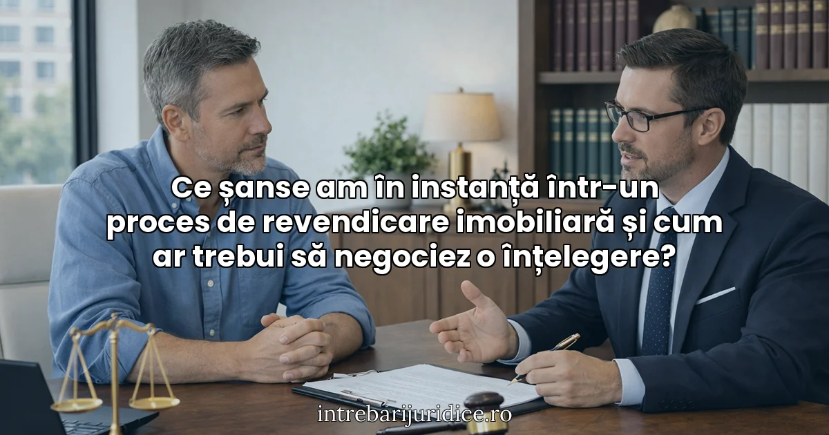 Ce șanse am în instanță într-un proces de revendicare imobiliară și cum ar trebui să negociez o înțelegere?