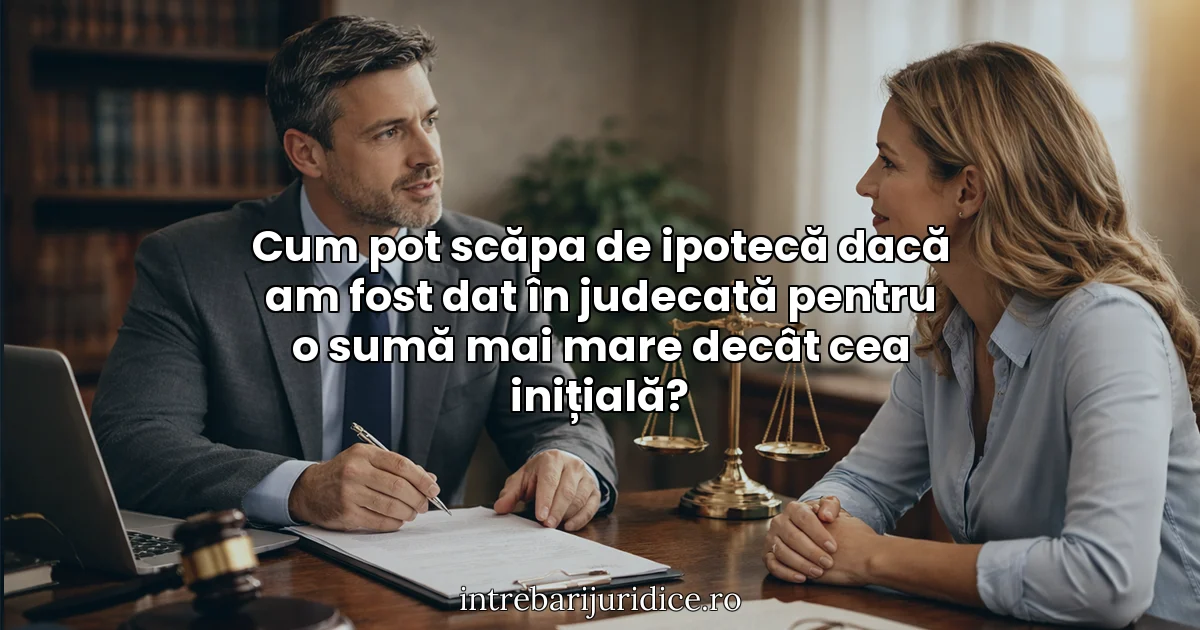 Cum pot scăpa de ipotecă dacă am fost dat în judecată pentru o sumă mai mare decât cea inițială?