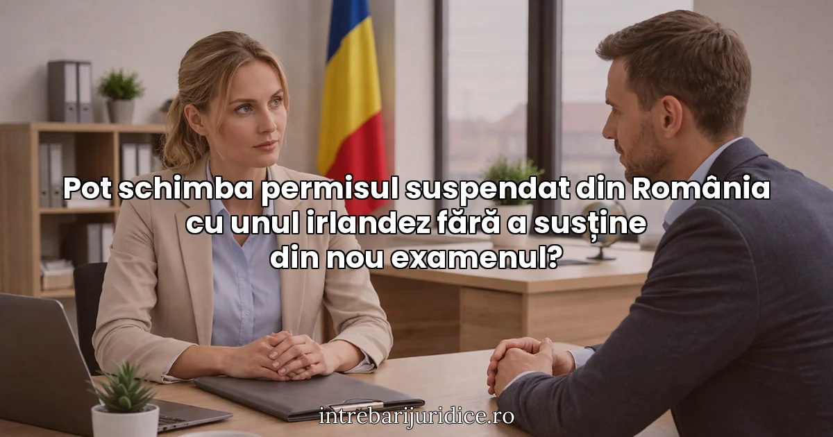 Pot schimba permisul suspendat din România cu unul irlandez fără a susține din nou examenul?