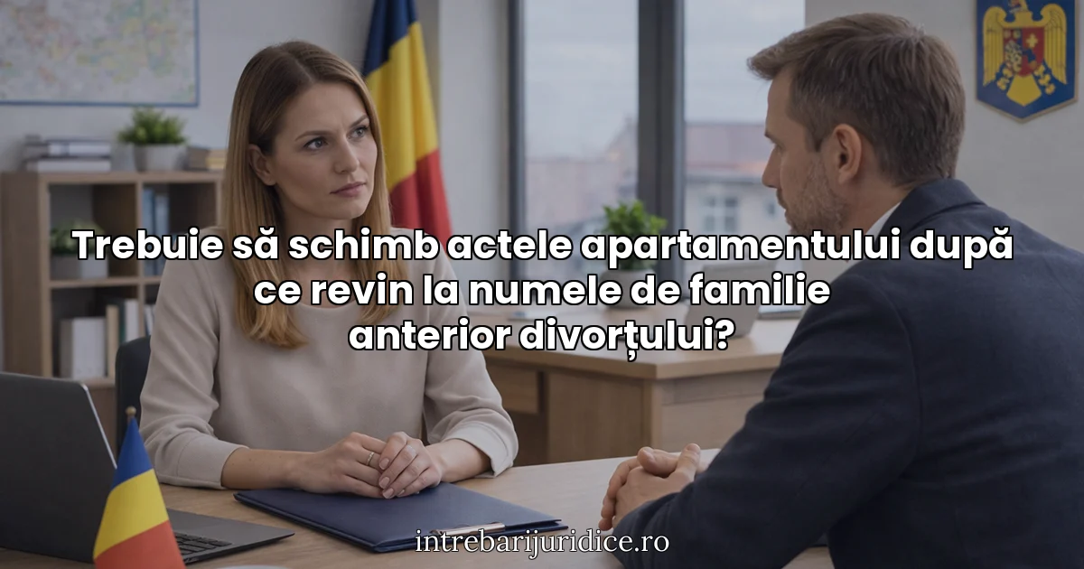 Trebuie să schimb actele apartamentului după ce revin la numele de familie anterior divorțului?