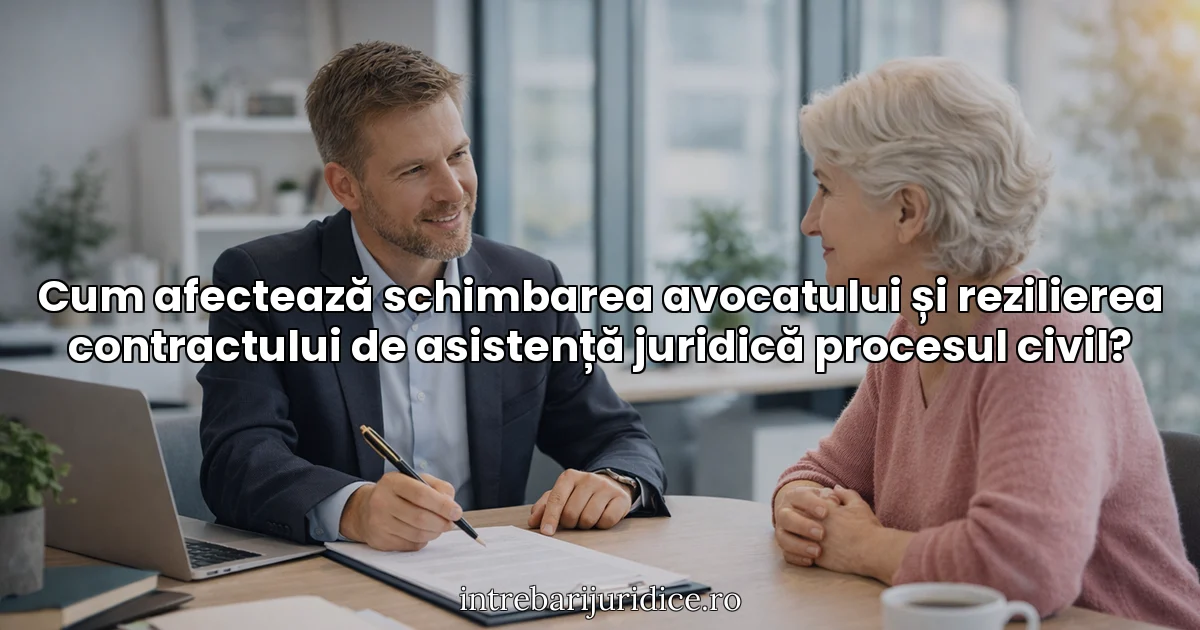Cum afectează schimbarea avocatului și rezilierea contractului de asistență juridică procesul civil?