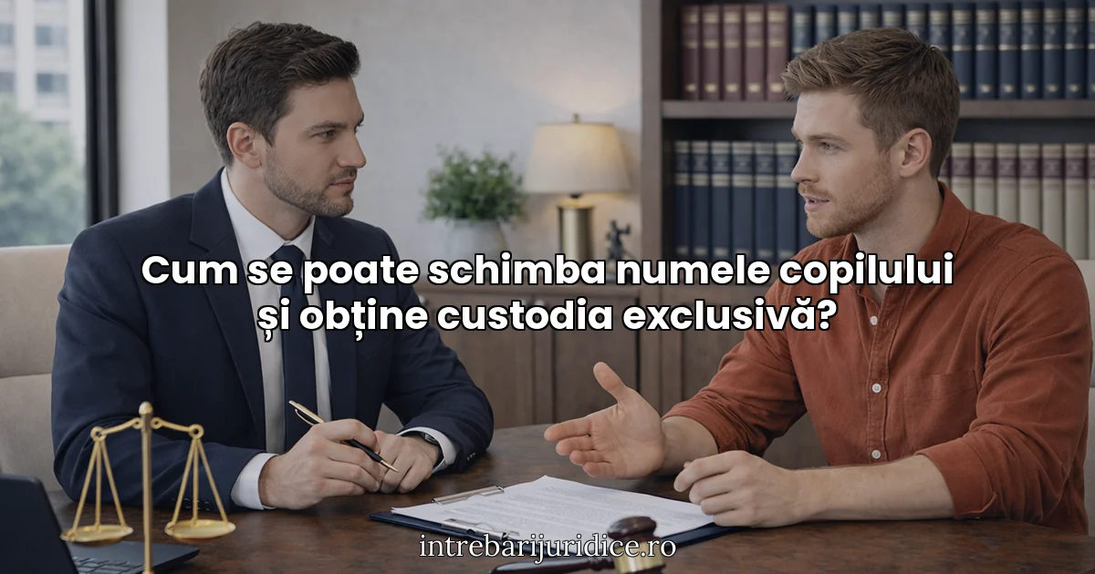 Cum se poate schimba numele copilului și obține custodia exclusivă?