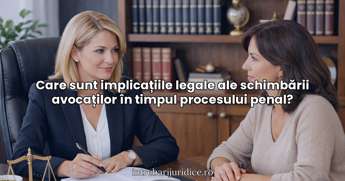 Care sunt implicațiile legale ale schimbării avocaților în timpul procesului penal?