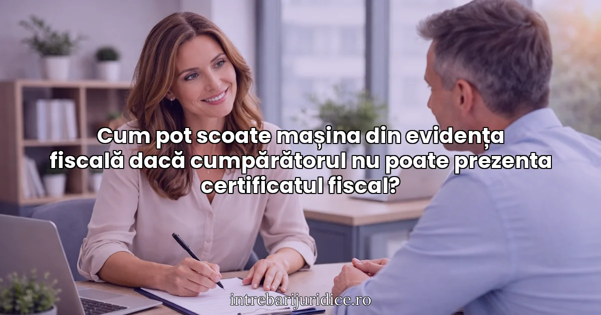 Cum pot scoate mașina din evidența fiscală dacă cumpărătorul nu poate prezenta certificatul fiscal?