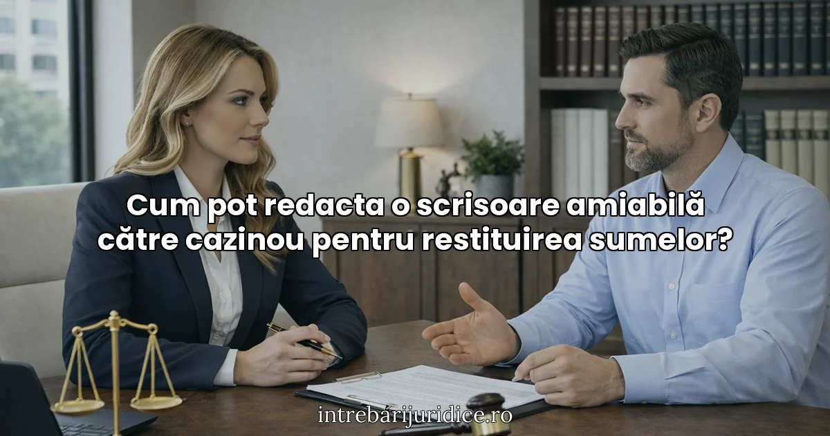 Cum pot redacta o scrisoare amiabilă către cazinou pentru restituirea sumelor?