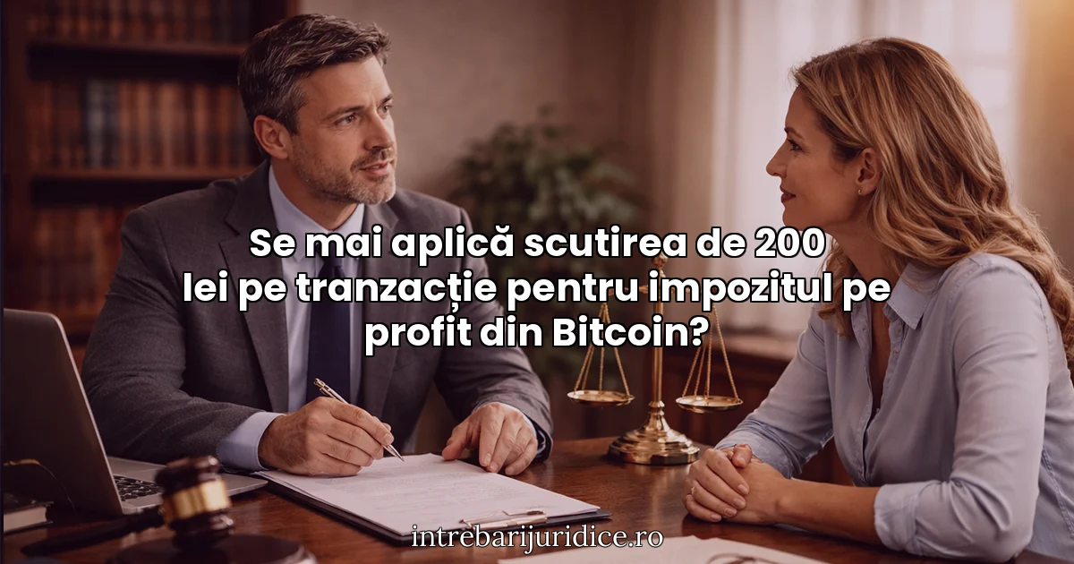 Se mai aplică scutirea de 200 lei pe tranzacție pentru impozitul pe profit din Bitcoin?